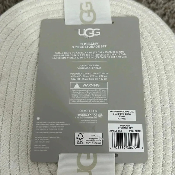 UGG Tuscany 3 Piece Storage Set Bins - Picture 4 of 4